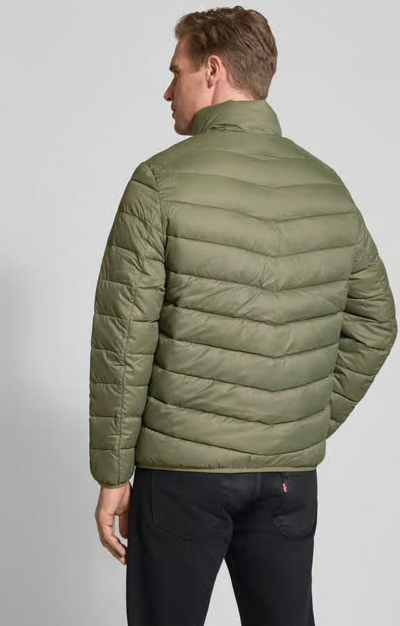 Tom Tailor Denim Regular fit gewatteerd jack met verticale borstzak met rits - Foto 2