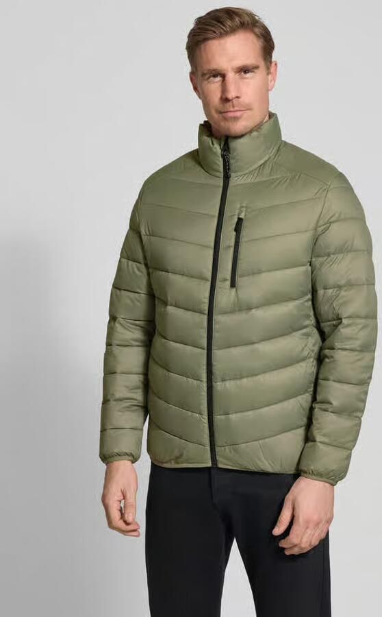 Tom Tailor Denim Regular fit gewatteerd jack met verticale borstzak met rits - Foto 3