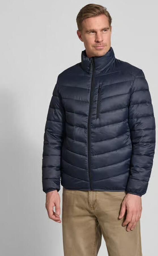 Tom Tailor Denim Regular fit gewatteerd jack met verticale borstzak met rits - Foto 3