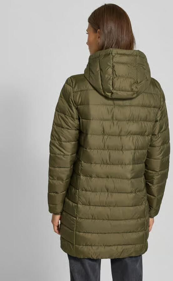Tom Tailor Denim Regular fit gewatteerde lange jas met capuchon