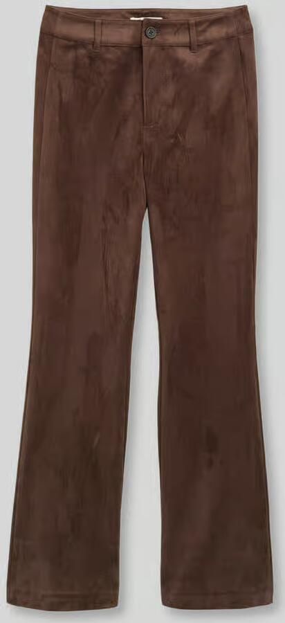 Tom Tailor Denim Regular fit leer- imitatieleren broek met achterzakken