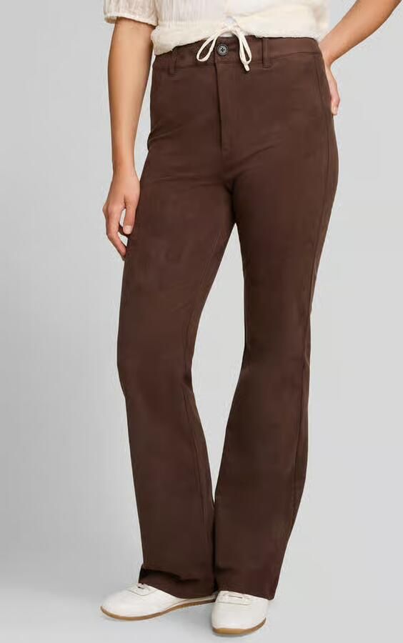 Tom Tailor Denim Regular fit leer- imitatieleren broek met achterzakken - Foto 2
