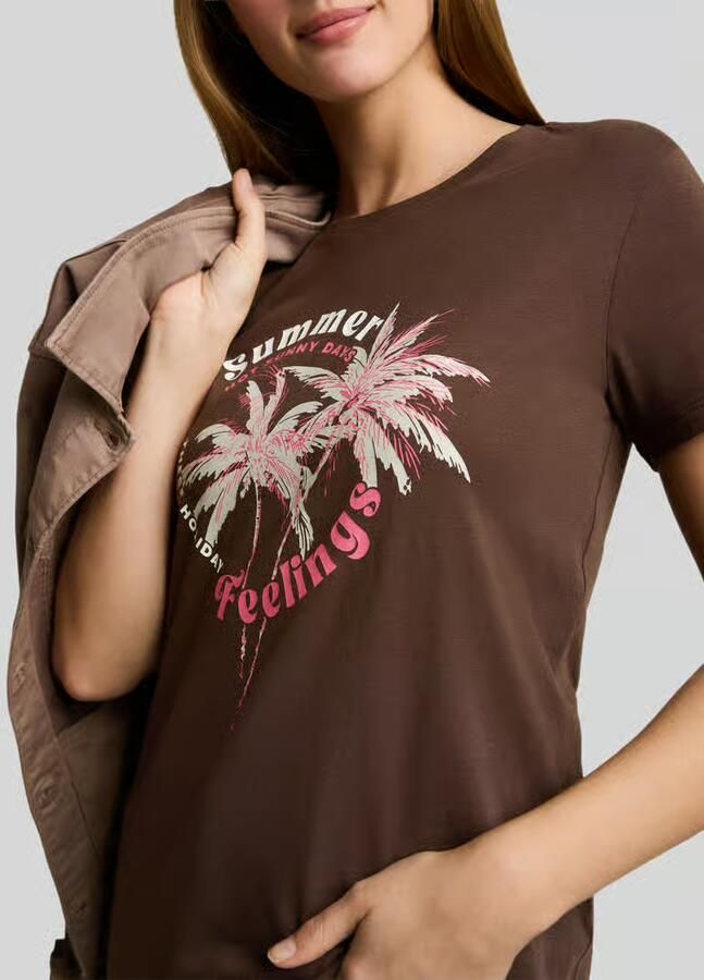 Tom Tailor Denim regular fit T-shirt van puur katoen met motiefprint