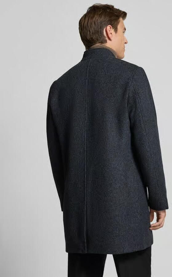 Tom Tailor Denim Regular fit wollen lange jas met all-over motief