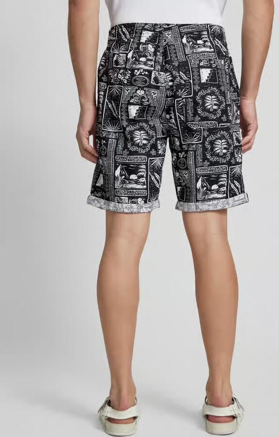 Tom Tailor Denim Relaxed fit bermuda van een mix van linnen en katoen