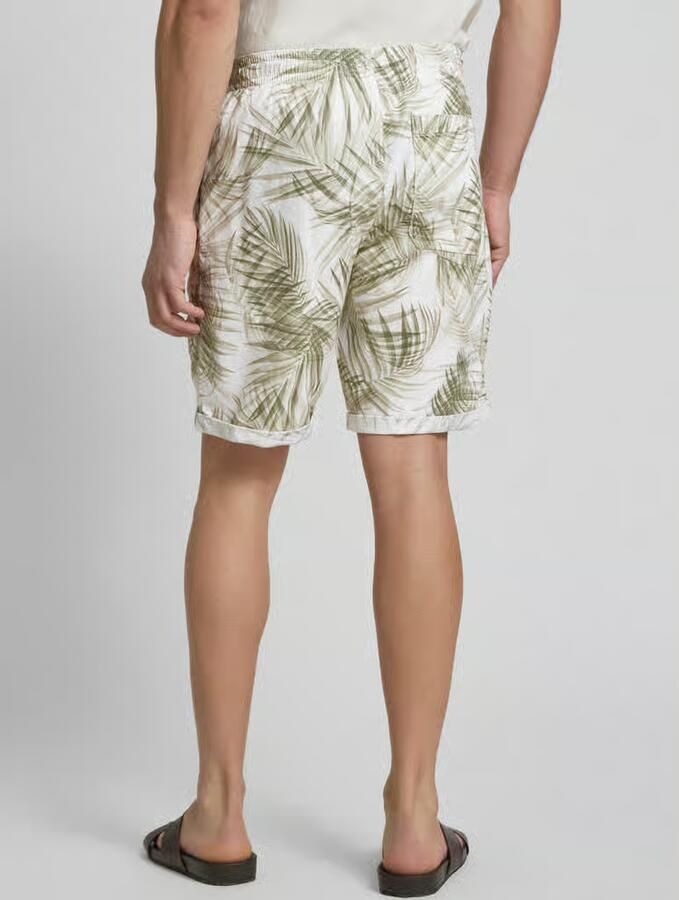 Tom Tailor Denim Relaxed fit bermuda van een mix van linnen en katoen