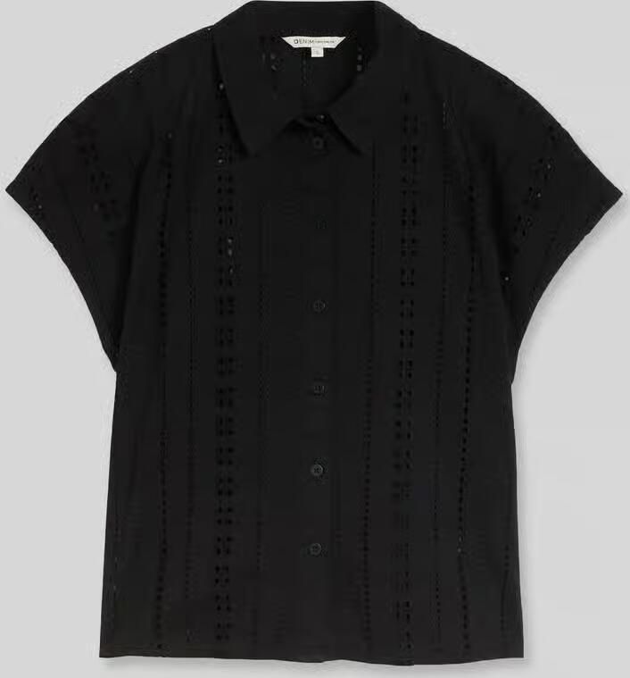Tom Tailor Denim relaxed fit blouse met korte mouwen van puur katoen - Foto 2