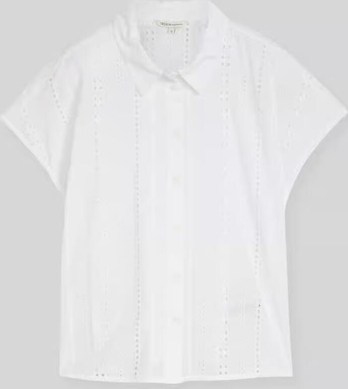 Tom Tailor Denim relaxed fit blouse met korte mouwen van puur katoen - Foto 3