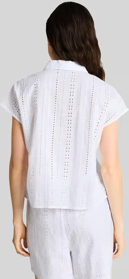 Tom Tailor Denim relaxed fit blouse met korte mouwen van puur katoen