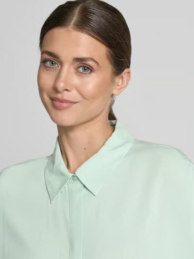 Tom Tailor Denim relaxed fit blouse met korte mouwen van viscose
