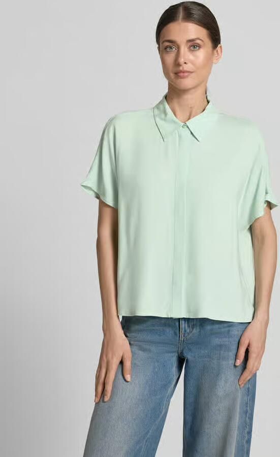 Tom Tailor Denim relaxed fit blouse met korte mouwen van viscose - Foto 2
