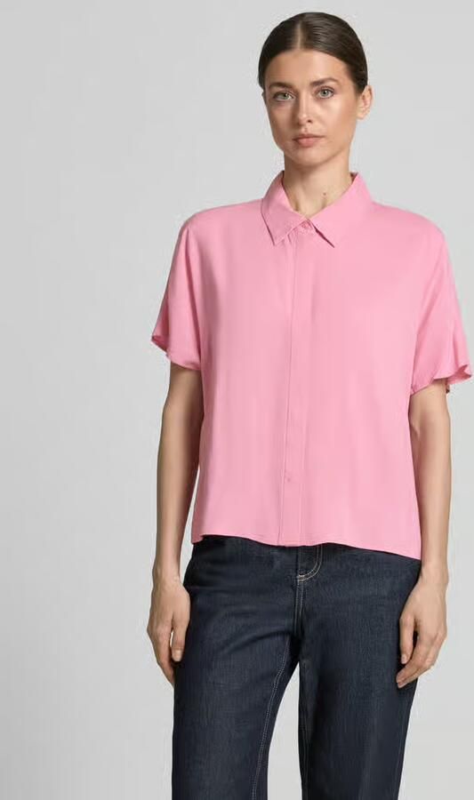 Tom Tailor Denim relaxed fit blouse met korte mouwen van viscose - Foto 3