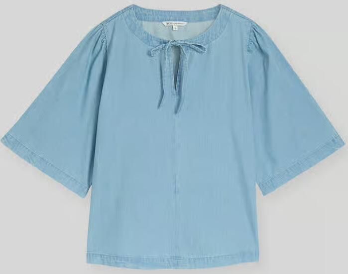 Tom Tailor Denim relaxed fit blouse met strikdetail - Foto 2