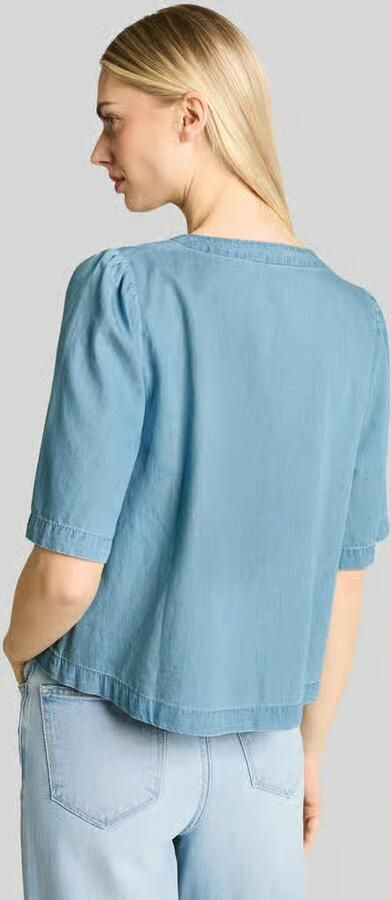 Tom Tailor Denim relaxed fit blouse met strikdetail - Foto 3