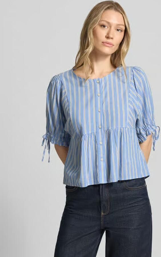Tom Tailor Denim relaxed fit blouse van katoen- en viscosemix - Foto 2