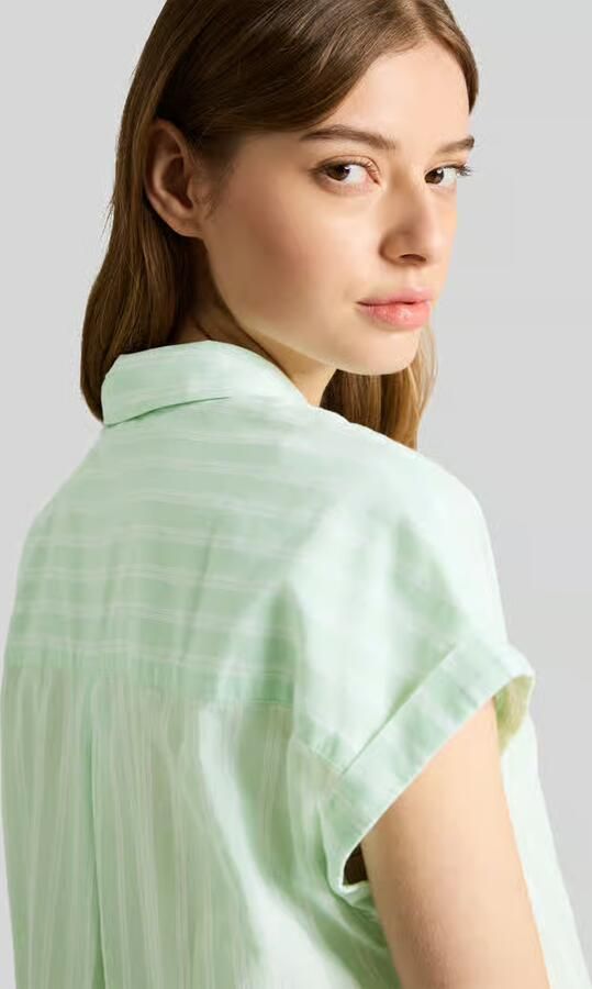 Tom Tailor Denim relaxed fit blouse van puur katoen