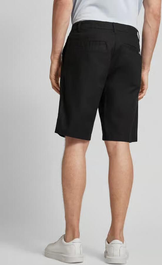 Tom Tailor Denim Relaxed fit korte chino van een mix van linnen en katoen