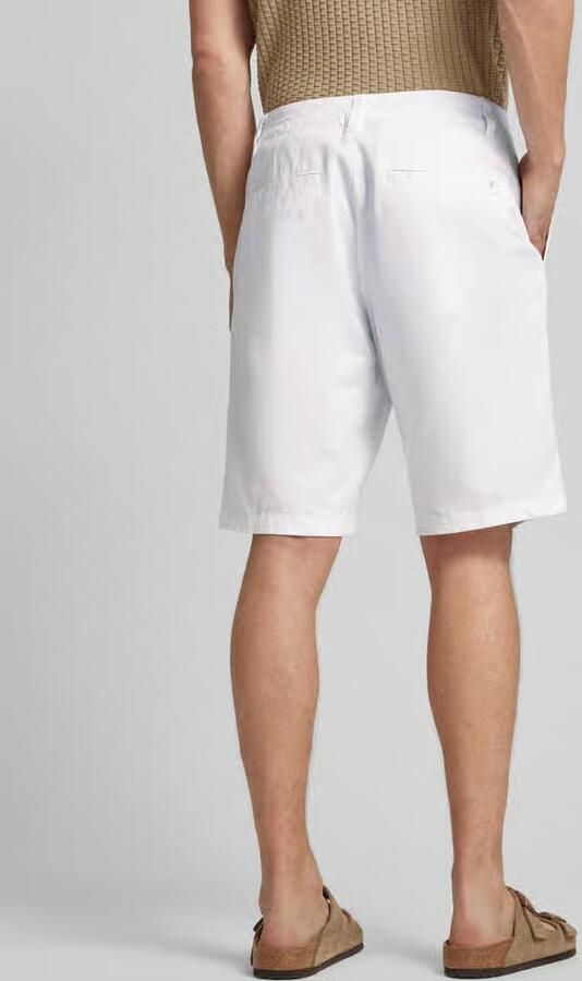 Tom Tailor Denim Relaxed fit korte chino van een mix van linnen en katoen