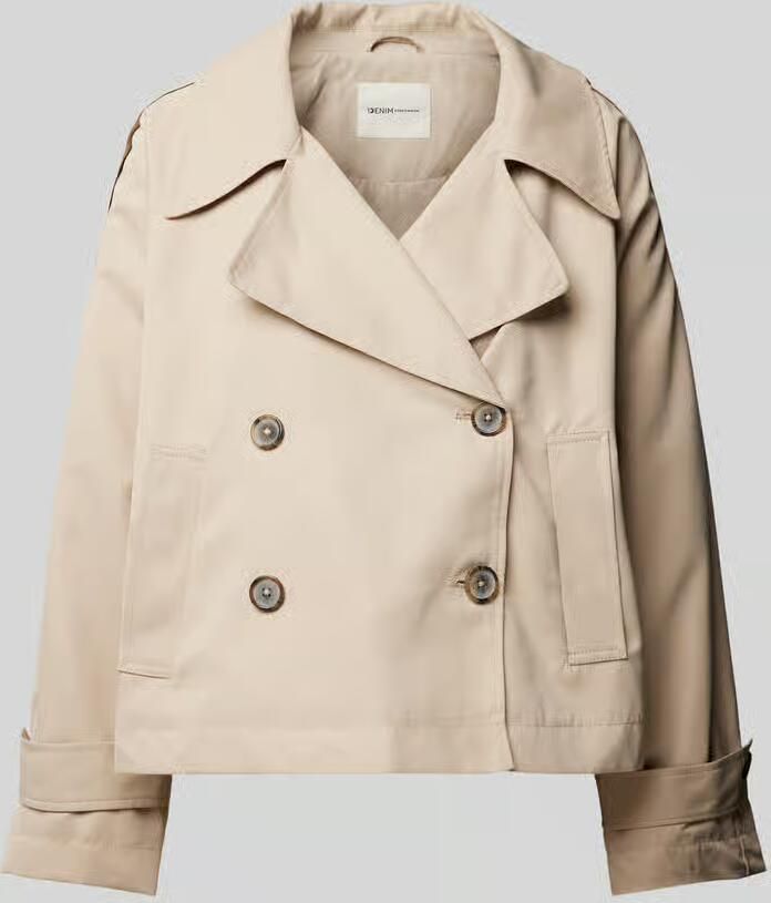 Tom Tailor Denim Relaxed fit korte jas in trenchcoatstijl