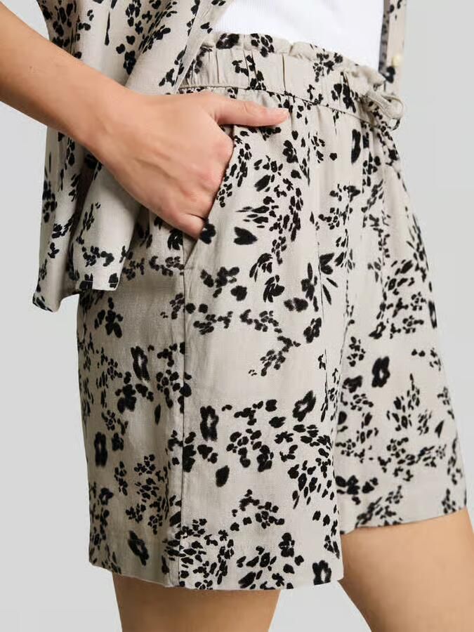 Tom Tailor Denim relaxed fit short van mix van viscose en linnen