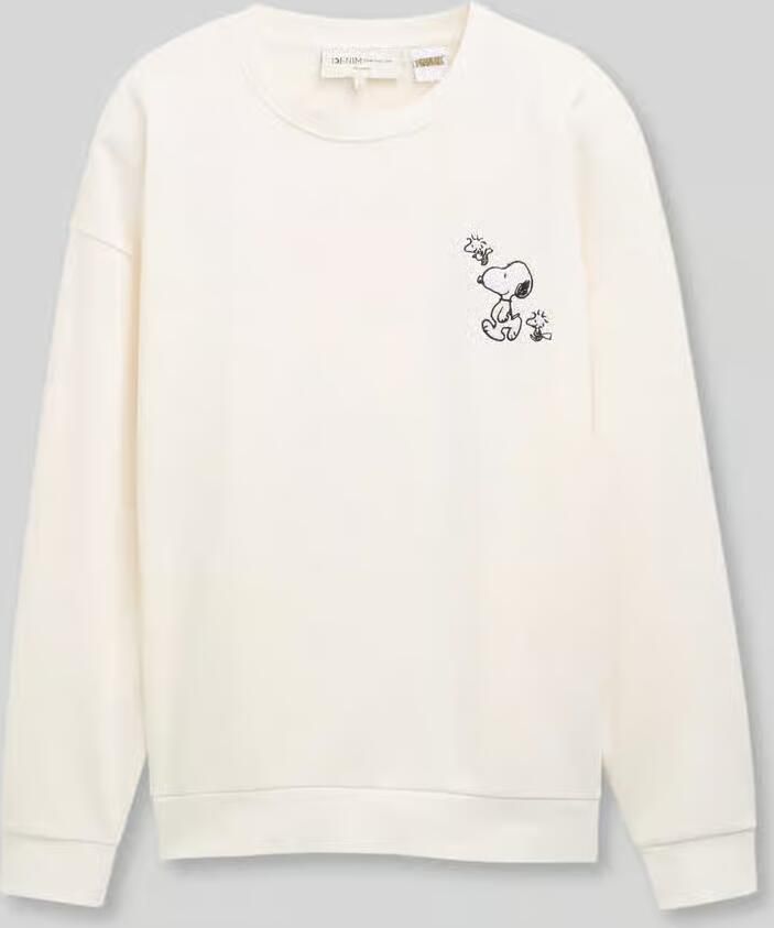 Tom Tailor Denim relaxed fit sweatshirt van katoenmix met Peanuts-print