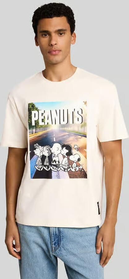 Tom Tailor Denim relaxed fit t-shirt van puur katoen met peanuts©-print op de voorkant - Foto 3