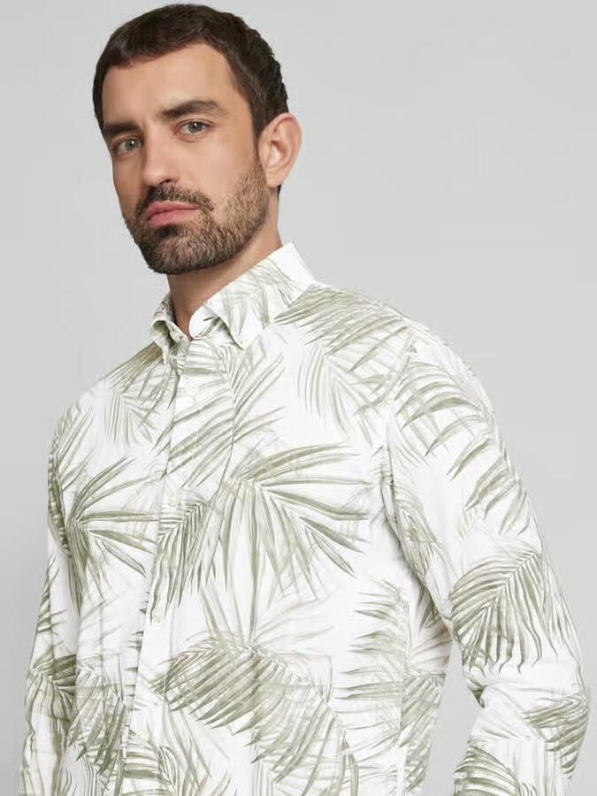Tom Tailor Denim Relaxed fit vrijetijdsoverhemd van een mix van viscose en linnen - Foto 2