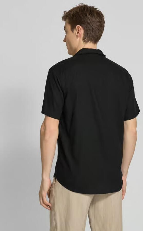 Tom Tailor Denim Relaxed fit vrijetijdsoverhemd van een mix van viscose en linnen