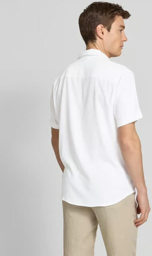 Tom Tailor Denim Relaxed fit vrijetijdsoverhemd van een mix van viscose en linnen