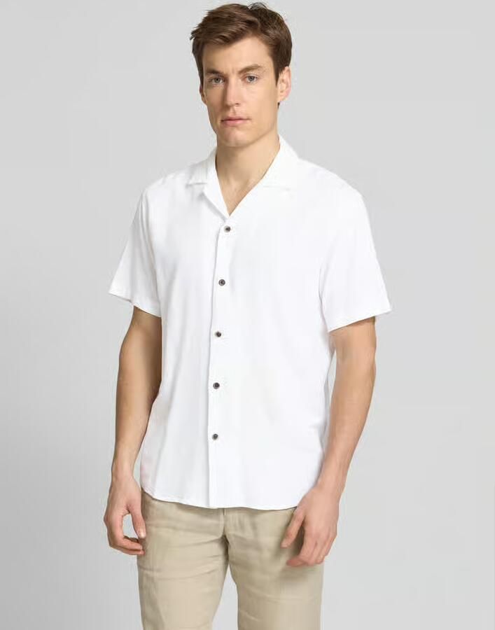 Tom Tailor Denim Relaxed fit vrijetijdsoverhemd van een mix van viscose en linnen - Foto 2