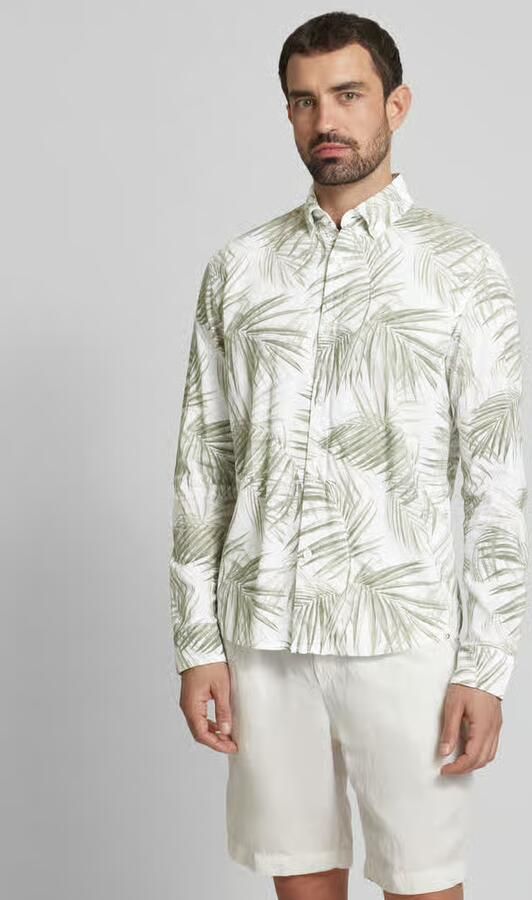 Tom Tailor Denim Relaxed fit vrijetijdsoverhemd van een mix van viscose en linnen - Foto 4