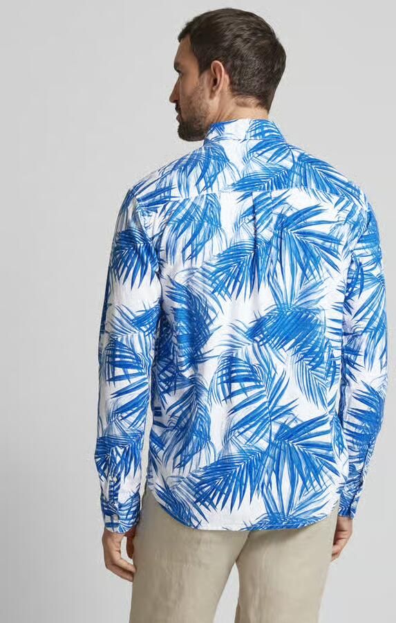 Tom Tailor Denim Relaxed fit vrijetijdsoverhemd van een mix van viscose en linnen
