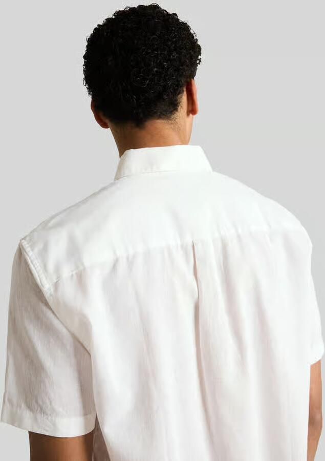 Tom Tailor Denim relaxed fit vrijetijdsoverhemd van mix van katoen en linnen