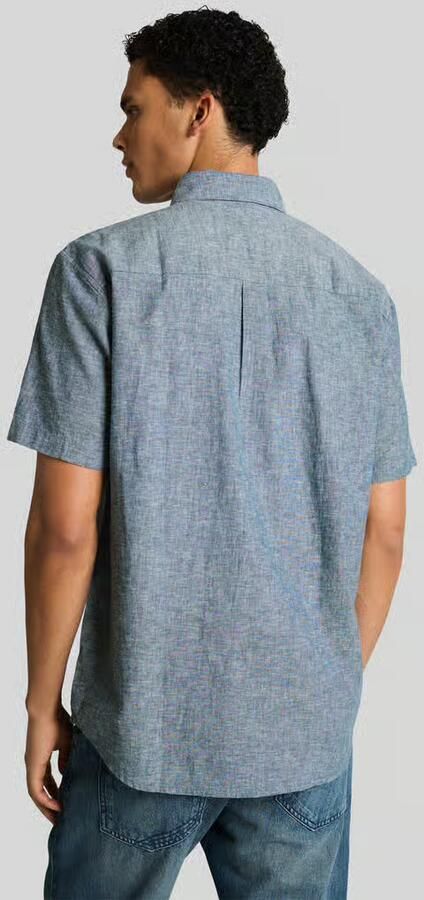 Tom Tailor Denim relaxed fit vrijetijdsoverhemd van mix van katoen en linnen