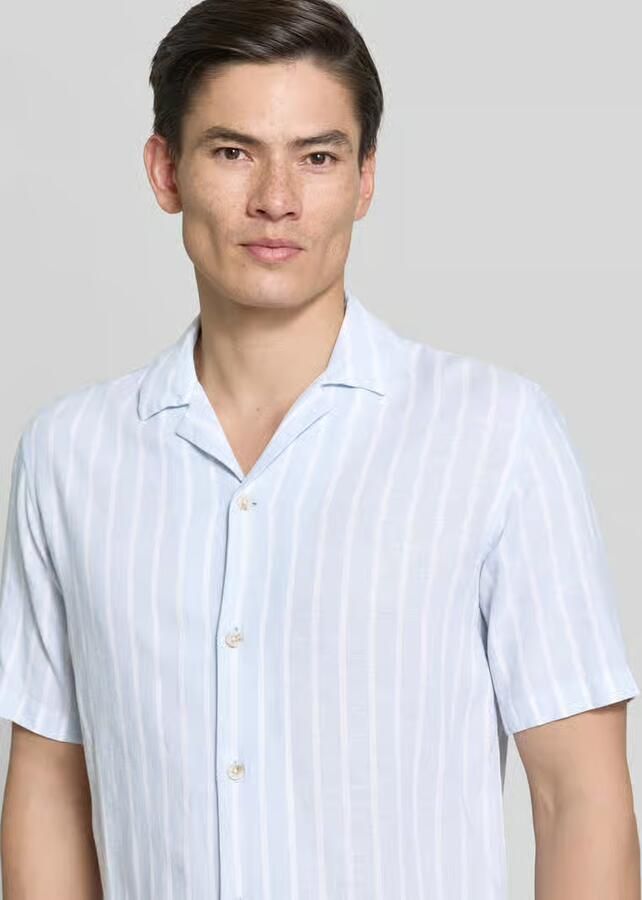 Tom Tailor Denim relaxed fit vrijetijdsoverhemd van mix van viscose en linnen