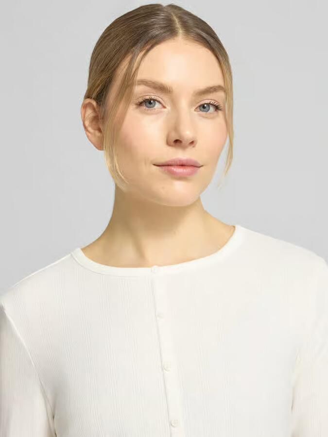 Tom Tailor Denim shaped fit shirt met lange mouwen van katoenmix