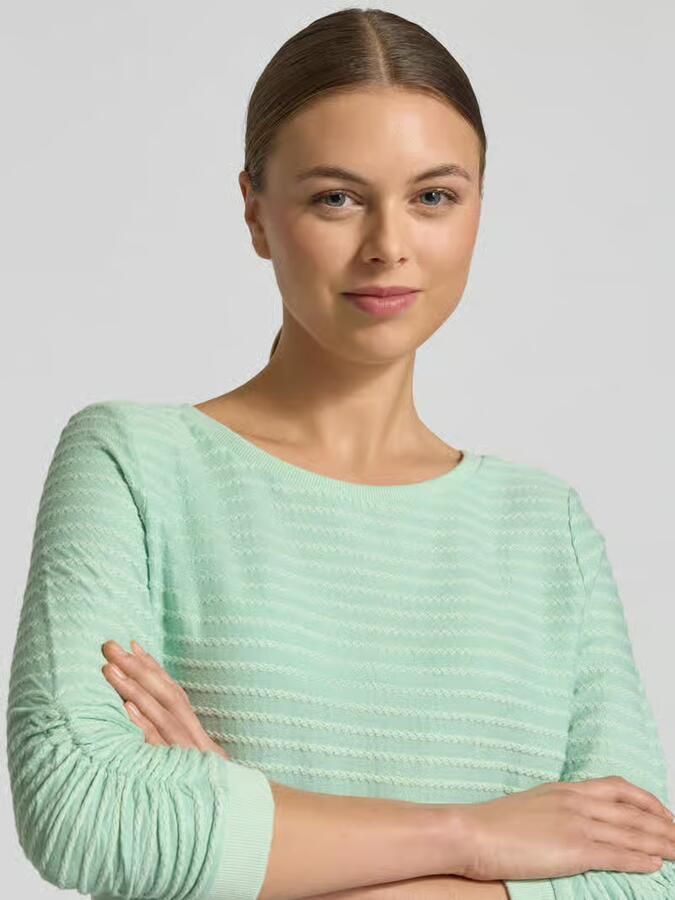 Tom Tailor Denim Shaped fit sweatshirt van een mix van katoen en viscose - Foto 2