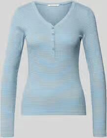 Tom Tailor Denim shirt met lange mouwen in regular fit met henley-hals
