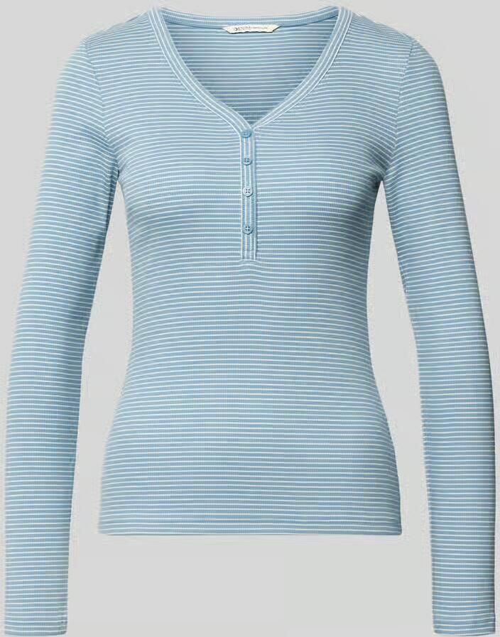 Tom Tailor Denim shirt met lange mouwen in regular fit met henley-hals - Foto 2