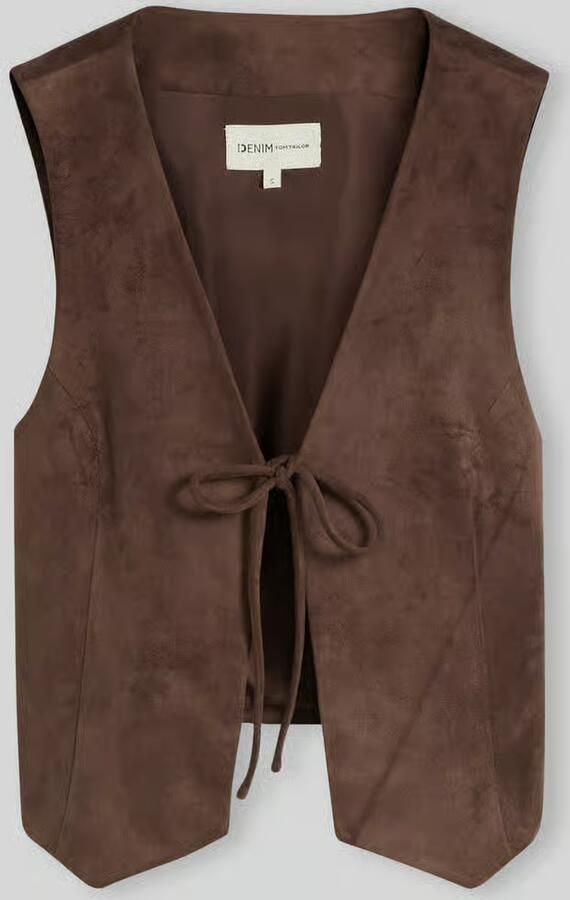 Tom Tailor Denim Slim fit bodywarmer met bindceintuur