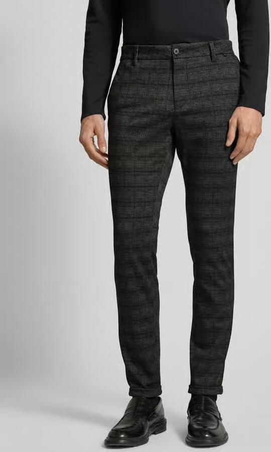 Tom Tailor Denim Slim fit chino van jersey met vaste opgerolde pijpboorden - Foto 2