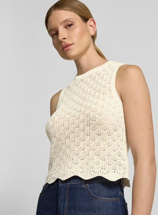 Tom Tailor Denim slim fit crop top van katoenmix