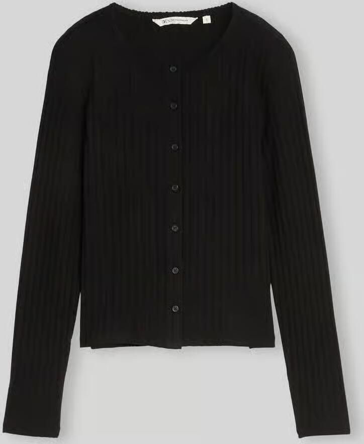 Tom Tailor Denim slim fit gebreid jack van katoenmix - Foto 2