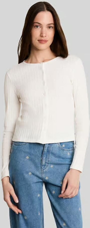 Tom Tailor Denim slim fit gebreid jack van katoenmix - Foto 3