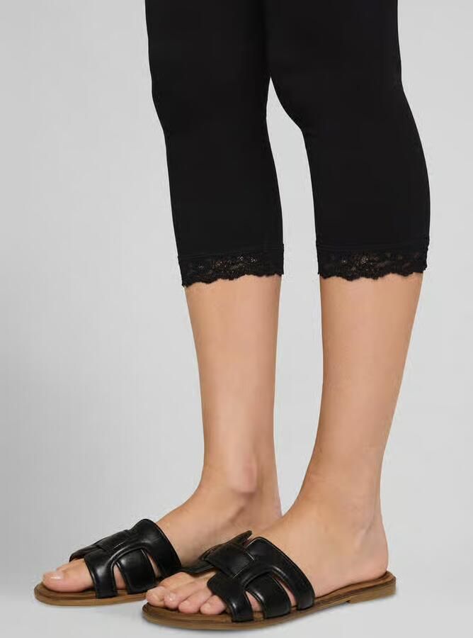 Tom Tailor Denim Slim fit legging van katoenmix met kant - Foto 2
