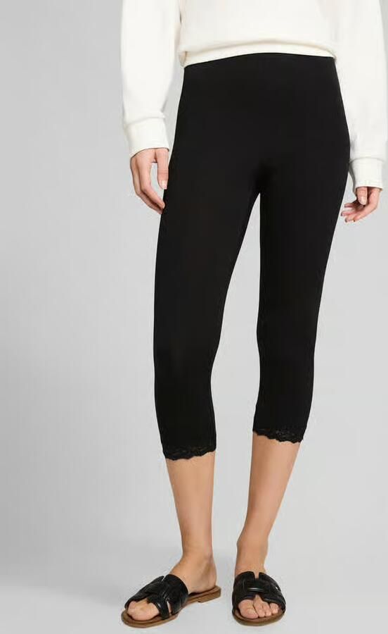 Tom Tailor Denim Slim fit legging van katoenmix met kant - Foto 3