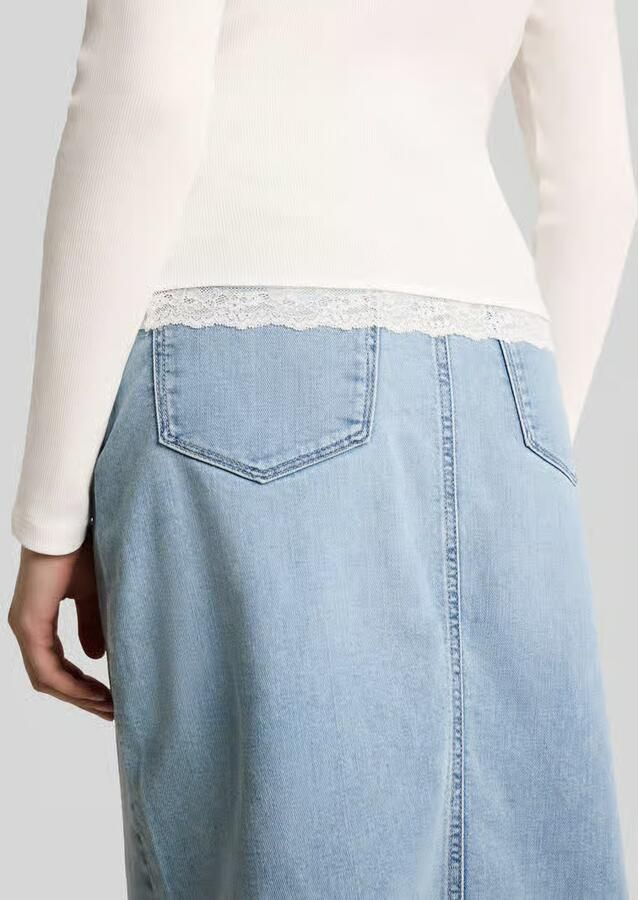 Tom Tailor Denim slim fit shirt met lange mouwen van katoenmix