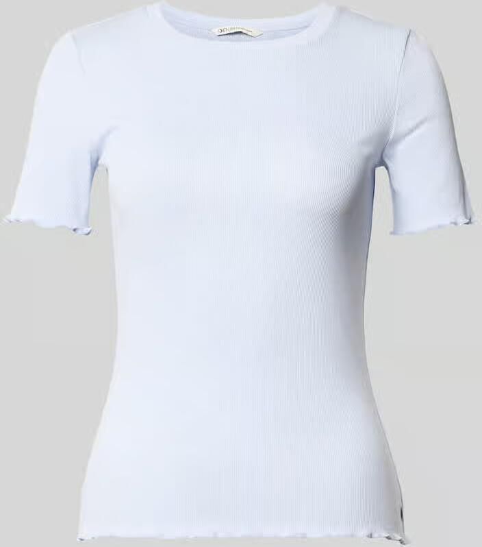 Tom Tailor Denim slim fit T-shirt van katoenmix in ribtricot - Foto 2