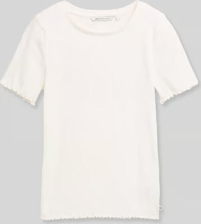 Tom Tailor Denim slim fit T-shirt van katoenmix in ribtricot - Foto 2