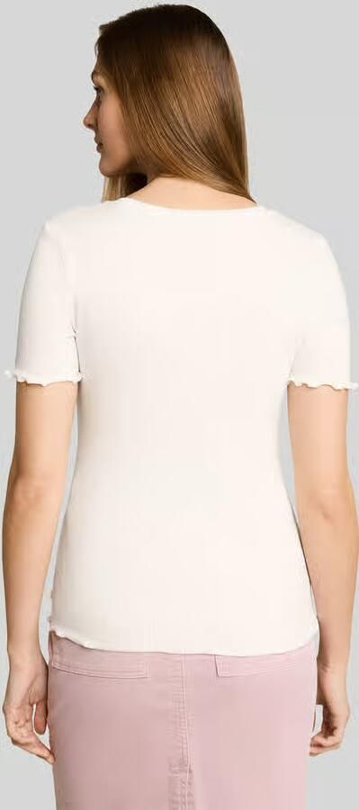 Tom Tailor Denim slim fit T-shirt van katoenmix in ribtricot - Foto 2